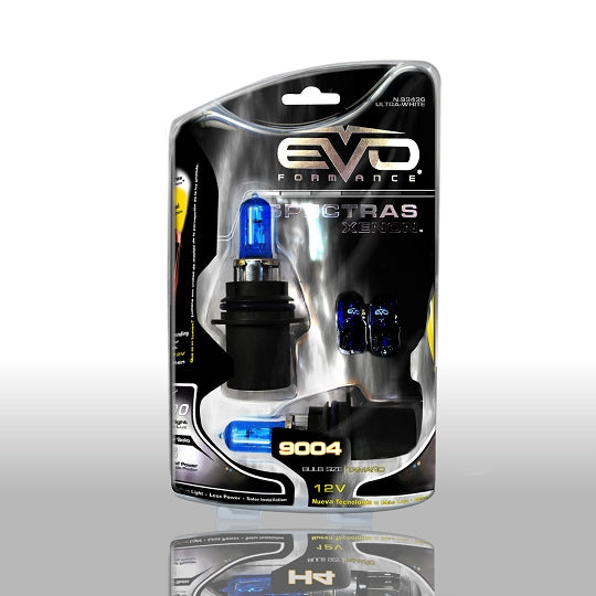 White 9004 Spectras Xenon bulbs rated 5000K projecting 1100 lm