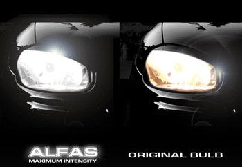 Alfas Max Intensity H11 bulbs HID like lights rated 4300K projecting 1700 lm